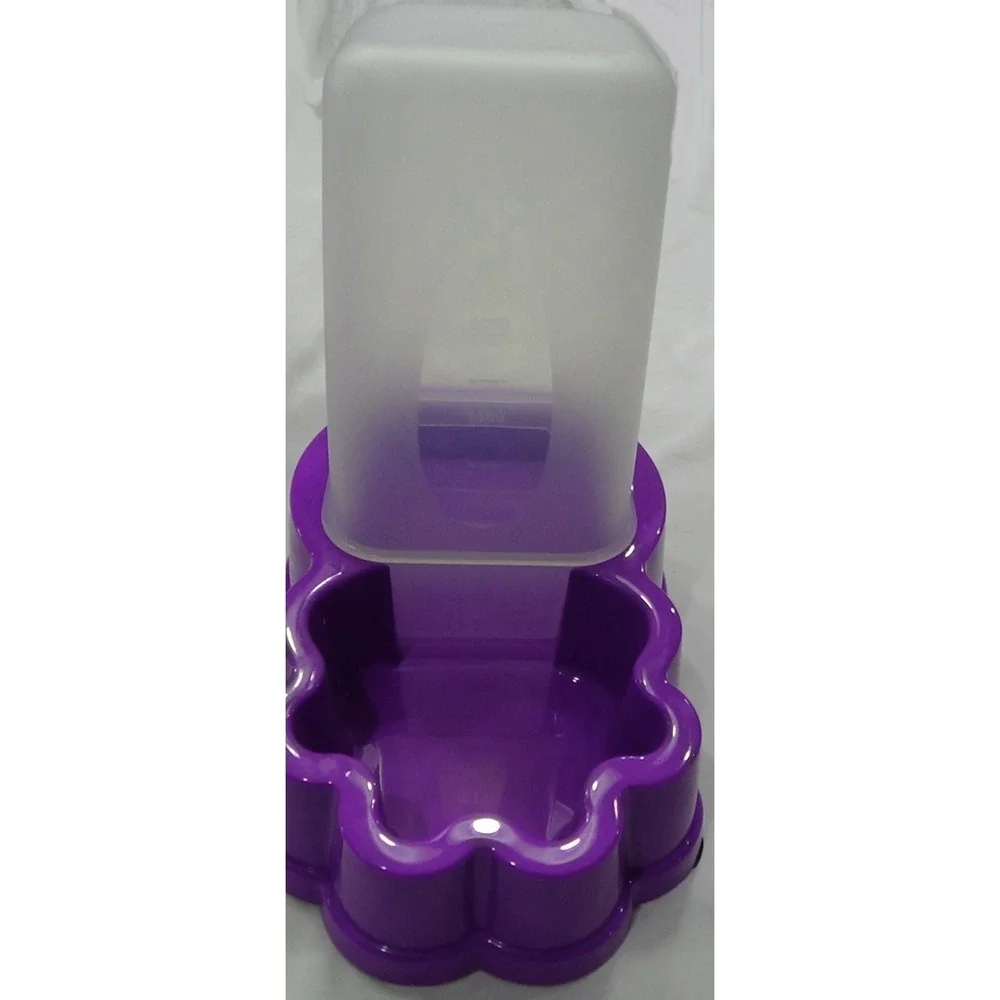 Feeder & Water Dispenser Automatic Dog Cat Gravity Beautiful Purple Set #227